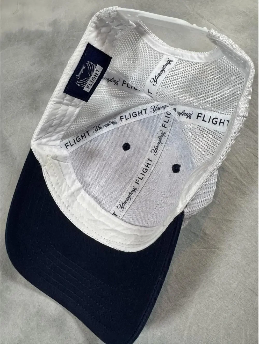 Yuengling FLIGHT Beer Navy White Trucker Hat Mesh Snapback Patch Cap